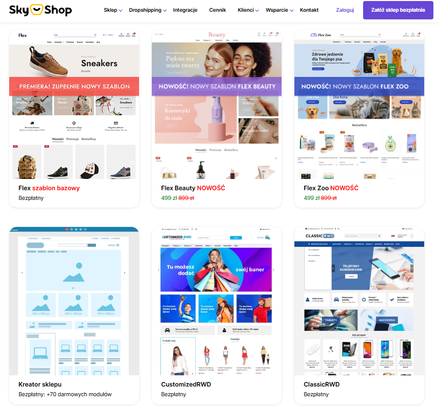 szablony Sky-Shop